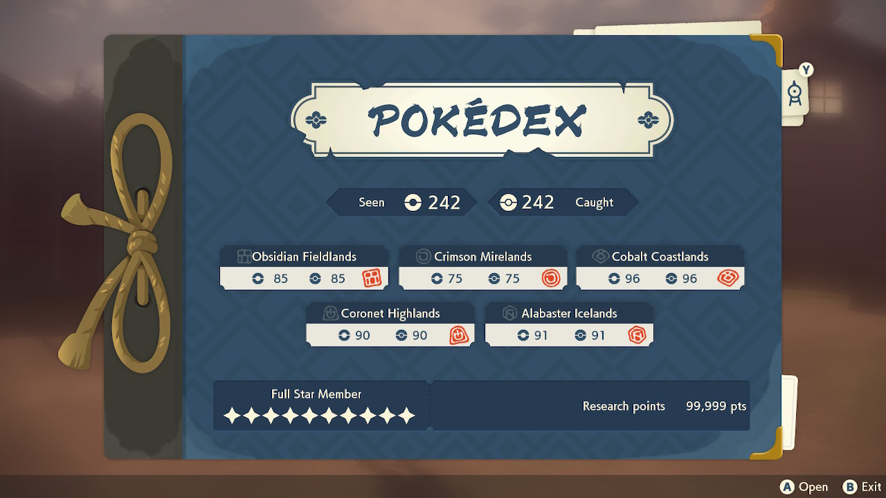 Pokémon Arceus Pokédex